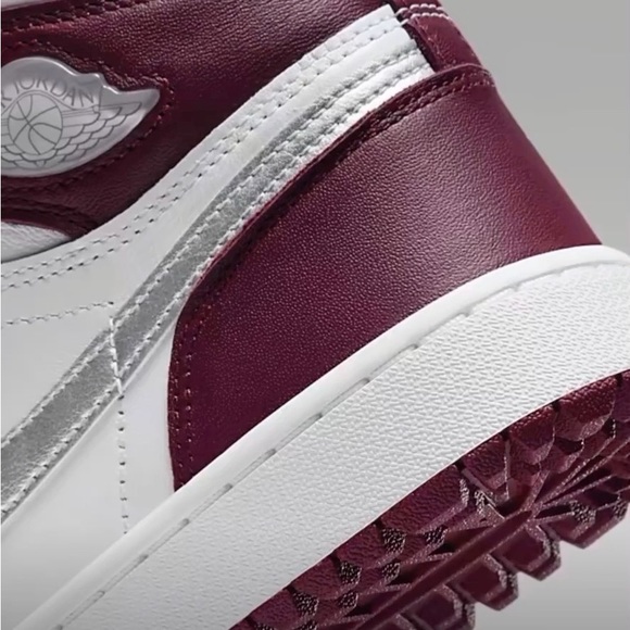 Air Jordan 1 High G Men’s size 14 Golf shoes. White/Bordeaux/Metallic Silver - Picture 7 of 8